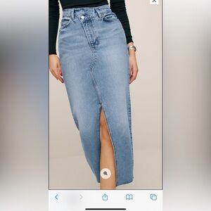 Reformation size 29 Nila long denim skirt color:Galway